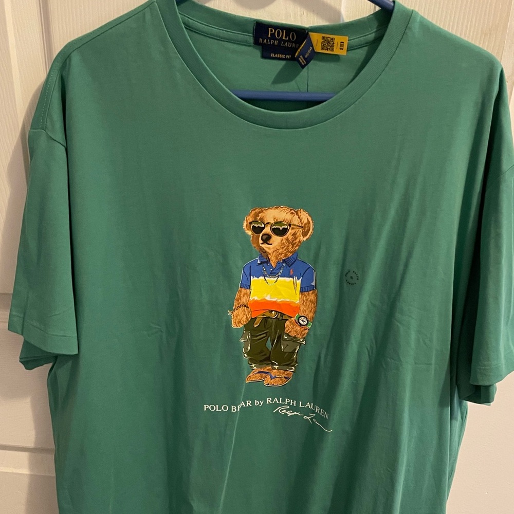 Polo by Ralph Lauren Teal Bear Graphic Tee